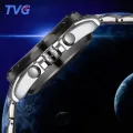 TVG watches genuine double display multifunction Mens Stainless steel waterproof luminous quartz watch male Mens Watch. 