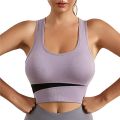Sports Yoga Bra For Women Mesh Breathable Crop Top Underwear Push Up Gym Fitness Active Bras Seamless Running Vest Camisole.