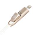 Totu Design 2 in 1 Cable for Smartphones - White and Gold. 