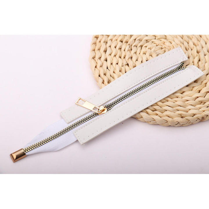 Leather%20Accessories%20Metal%20Tooth%20Zipper%20Manual%20Bag%20PU%20Pull%20Chain%20/30cm%20Woven%20Foreskin%20-%20Image%203