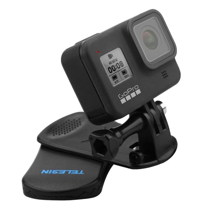 TELESIN Rotational Backpack Clip Mount Hat Mount for Gopro hero8/7/6/5 cameras, action camera