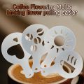 16 Pcs/Set Mixed Style Cappuccino Iatte Mold Duster Cake Mold Spray, Coffee Iatte Mold Coffee Decor Coffee Accessories.