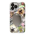 Creative Cartoon Cat Dog Phone Case For iPhone 15 14 13 12 11 Pro Max Silicone Shell With Mirror Back Cover. 