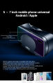 VRG Pro 3D VR Glasses Virtual Reality Full Screen Visual Wide-Angle VR Glasses For 5 To 7 inch Smart Devices.