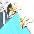 25pc Metal Binder Clips Strong Hold Power Paper Clip Small 19mm Gold Color For Notebooks Documents Ticket. 