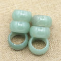 Natural Stone Smooth Finger Engagement Ring Green Aventurine Jewelry Wedding Set For Women Men Wholesale Bands Party 15MM 20#.
