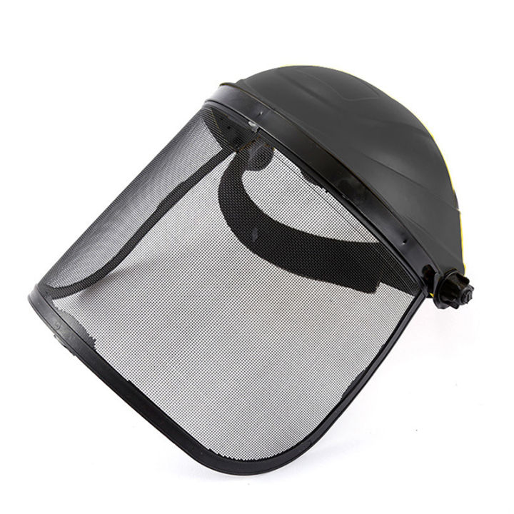 Garden Grass Trimmer Safety Helmet Hat With Full Face Mesh For Brush Cutter Forestry Protection
