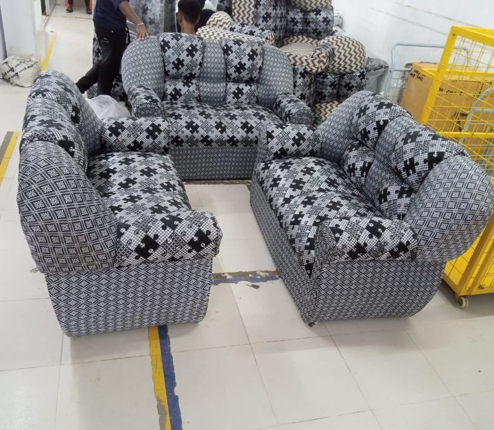 ধূসর 2+2+2 সোফা সেট-6 সিটার - sofa