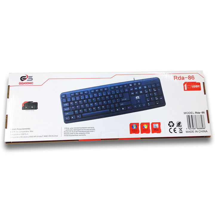 GIGASONIC USB Keyboard For Computer