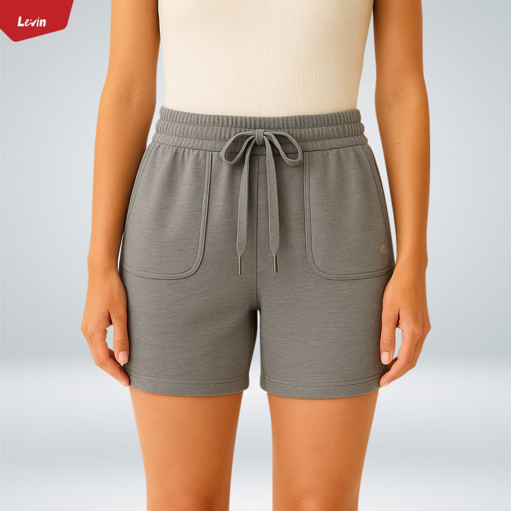 Women's%20Casual%20Drawstring%20Waistbelt%20Cotton%20Terry%20Shorts%20From%20Levin%20-%20Image%207