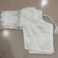 Pure Cotton Chicken Kanchi Net Ghoti Hata Sleeves Saree Blouse For Women's - Blouse For Women.