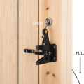 2 Pack Self Locking Gate Latch for Wooden Fence Heavy Duty,with Steel Spring Cable Pull String Gate Hardware Gate Lock. 