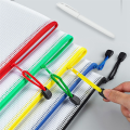 12Pcs Mesh Zipper Pouch Document Bag Plastic Zip File Folders, Letter Size/A4 Size for Office Supplies.