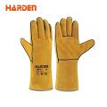 Harden  13" Welding Gloves top quality Heat Resistance Long Cow Split Leather Glove Welding Gloves for Welder 766113. 