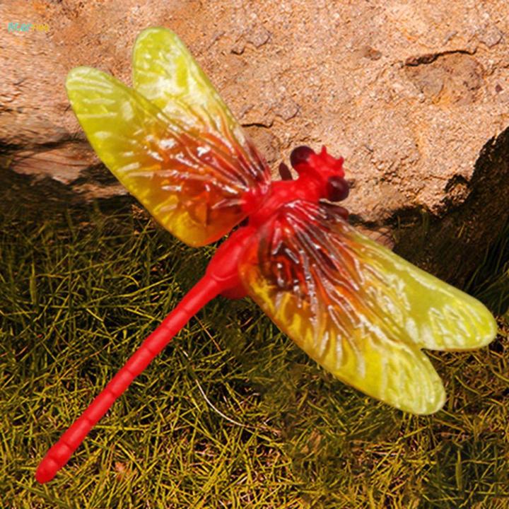 Mini Dragonfly Figurines Model Educational Toy Desktop Ornaments Cake Toppers Collection Birthday Gift Simulation Miniature Animal Toys
