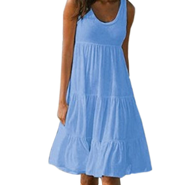 Women's%20Summer%20Smock%20Dress%20Ladies%20Holiday%20Beach%20Casual%20Loose%20Frill%20Mini%20Sundress%20Sleeveless%20Round-collar%20Large%20Size%20Beach%20Dress%20-%20Image%202