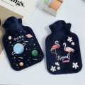 1pc Cute Hot Water Bottle Warm Belly Treasure Cartoon Warmer Filled Mini Hot water Bag (Cotton Cover Outside). 