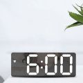 Smart Digital Alarm Clock Bedside,White LED Travel USB Desk Clock with 12/24H Date Temperature Snooze for Bedroom,Black. 