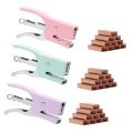 Mini Handheld Stapler with No.10 Staples Set Metal Hand Held Plier Stapler with 1000 Rose Gold Staples for Home Office Binding.