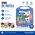 Doms Oil Pastel Set 25 Vibrant Shades for Art, Sketching, and Highlighting.