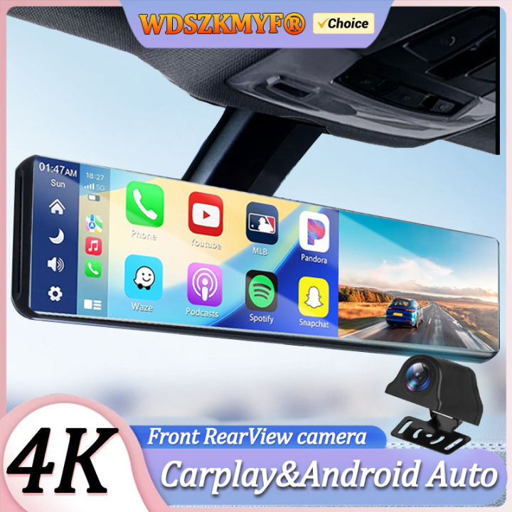 10”12” 4K Stream Mirror Dashcam Camera Carplay Android Auto Car DVR ...