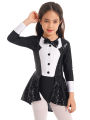 iEFiEL Kids Girls Magician Costume Halloween Cosplay Party Outfit Long Sleeve Leotard Dress with Hat Magic Wand Gloves Set. 
