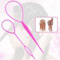 2pcs Women Hair Twister Bun Maker Braider DIY Hair Braiding Styling Tools Ponytail Hairstyles Clip Loop Stick Hair Accessories. 
