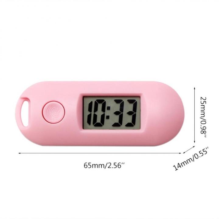 Silent Luminous Digital Electronic Clock LCD Display Alarm Clocks Student Study Pocket Watch Keychain Green Backlight Clocks