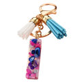【beauty code store】Purple Pendant Key Chain Transparent Acrylic 26 Alphabets Holder Charm Decoration.