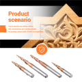 4PCS Carbide Spiral Tapered Ball Nose End Mill 6mm Shank Router Bit Woodworking CNC Carving Bits Wood Milling Cutter.