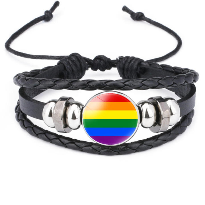 Handmade%20%20Pride%20Bracelet%20Unique%20Design%20Glass%20Beads%20Leather%20Braided%20Rainbow%20Bangle%20Adjustable%20Rainbow%20Flag%20%20Bracelet%20for%20%20Pride%20Event%20%20Support%20Queer%20Fashion%20Coming%20Out%20Gift%20Allies%20Accessory%20-%20Image%205