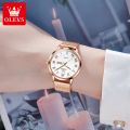 OLEVS 2920 Women's Watch Top Quality Stainless Steel Waterproof Double Calendar Quartz Watch Classic Fashion Luxury Women Watch.