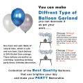 Ultimate Birthday Decor Combo - Silver Foil Curtain, Blue Paper Banner, Metallic Balloons, Confetti Delight, and Balloon Garland Arch - Full 47 Piece Party Package. 