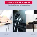 Flexible Silicone Cable Organizer With Adhesive Cable Winder Wire. 