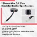 Universal 4 Wire Full Wave Black Motorcycle Regulator Rectifier 12V DC Bike Quad. 