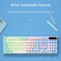 RYRA Gaming Keyboard Retro Punk USB Wired Keyboard RGB Backlit Round 104 Keys Full Keypad For Computer Game E-sports Peripherals. 