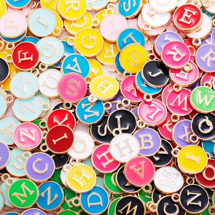 YuenZ A-Z KC gold color letter DIY accessories enamel alphabet charms alloy small pendant for bracelet 15*13mm 5