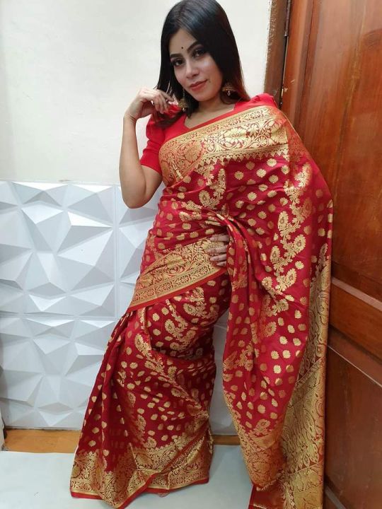 Soft silk katan Saree For Women Without Blouse Pieces