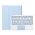 YA700B-A Candy Color Skin Feel Texture Round Keycap Bluetooth Keyboard Leather Case with Touchpad For Samsung Galaxy Tab S8 11 inch SM-X700 / SM-X706 & S7 11 inch SM-X700 / SM-T875(Pink).