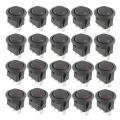 20 Pcs 12V 20A Amps On/Off/ 3 Position Terminal Round Rocker LED Toggle Switch Blue & Red. 