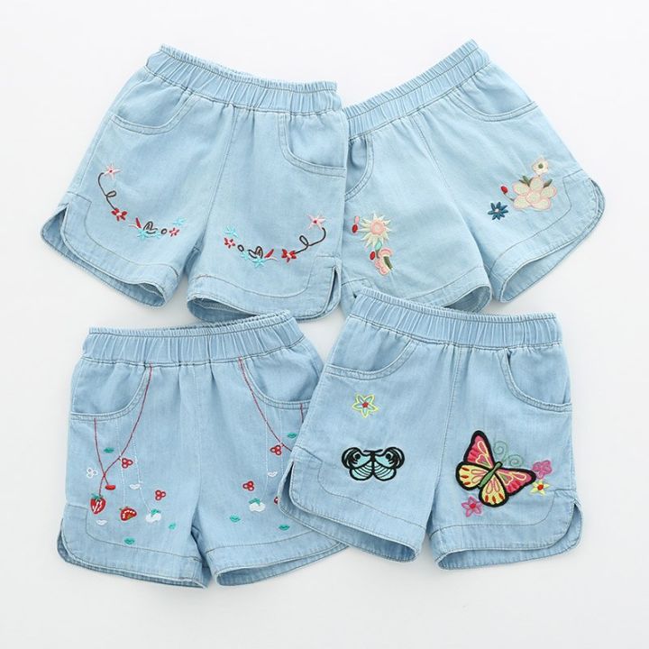 2023%20Hot%20Summer%20Casual%202%203%204%206%208%2010%2012Years%20Children%20Embroidery%20Flower%20Cotton%20Pocket%20Denim%20Blue%20Shorts%20For%20Small%20Baby%20Kids%20Girls%20-%20Image%203