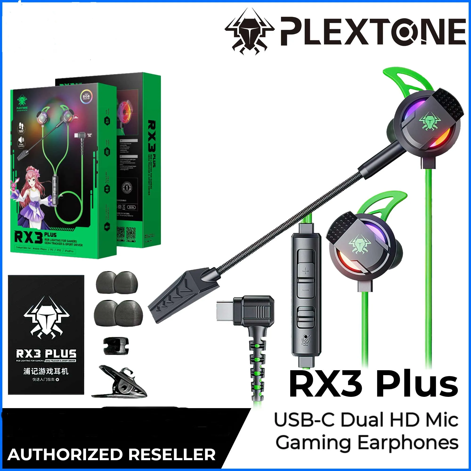Plextone RX3 PLUS Type-C Wired Gaming Earphone 2