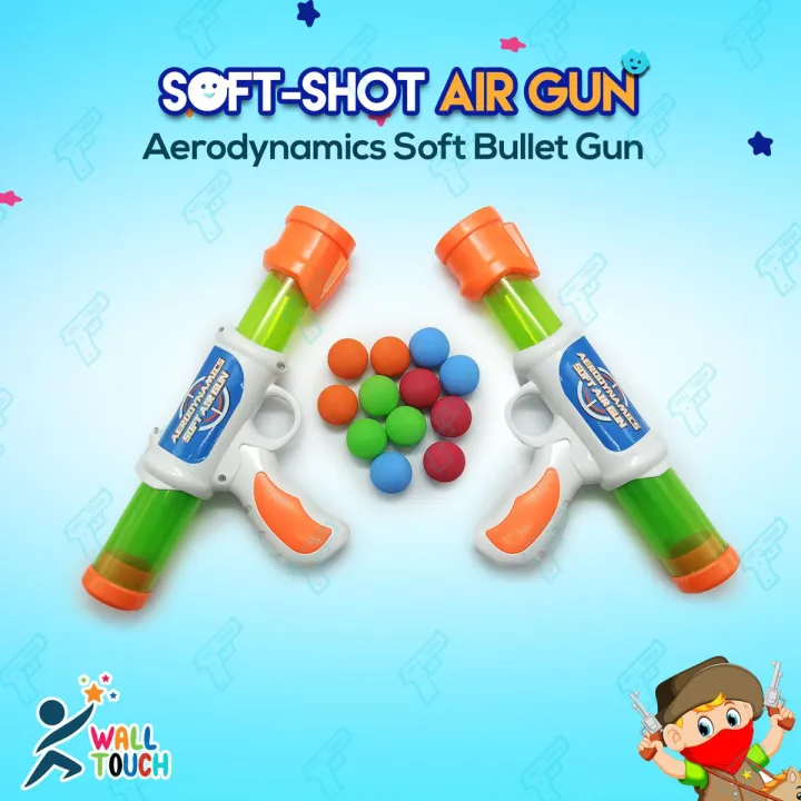 2 pcs Blaster Shooter Gun Battle Toy for Kids with 12 Soft Foam Balls ...