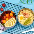 Lunch Box With Lid Stainless Steel Noodle Bowl Spoon Double-layer Ramen Bowl Anti-scalding Woven Pattern Soup Bowls Instant Noodle. 