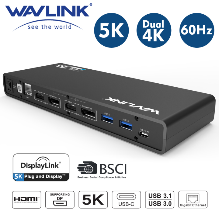 Wavlink Universal Docking Station Displaylink 5K USB-C Dual