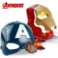 Marvel Avengers 4 Iron Man Captain America Light Sound Tony Stark Helmet Open for Children Halloween Cosplay. 