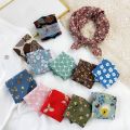 Print Square Scarf Cotton Linen Headscarf Small Scarf Floral Handkerchief Bohemia Bandana Hair Bands Head Neck Scarf Hats Decor.