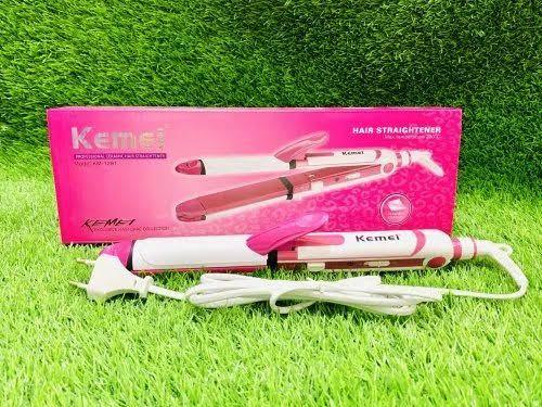 Kemei KM-1291 Professional 3 in 1 Hair Straightener Curler And Zic Zac Iron - Hair Straightener