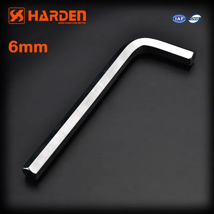 Harden 6mm Allen Wrench Hex Key Spanner With Long Hex Key Allen Key L Type Wrench Cr-V