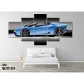 CNVS-334 60″ inch x 36″ inch Blue Car Wall Canvas Art Prints.